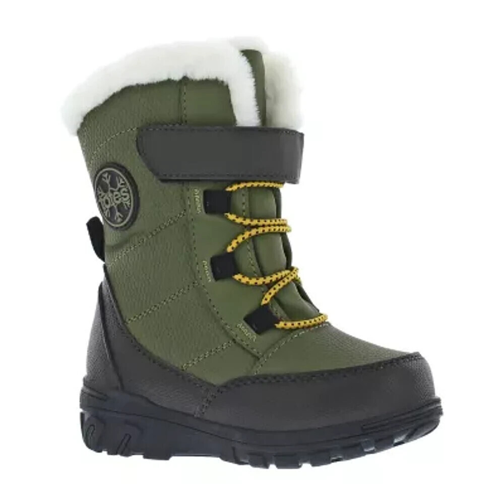 Totes Lil Gordon Kids US 10 Green Black Insulated Round Toe Winter Boots ZPO2458